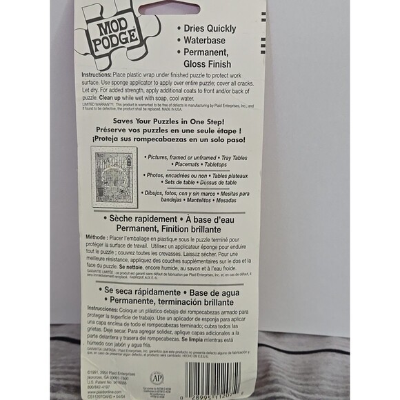 Mod Podge Puzzle Saver Foam Brush-2oz CS11207 Simply Brush On Puzzle Dries Fast - Picture 2 of 5